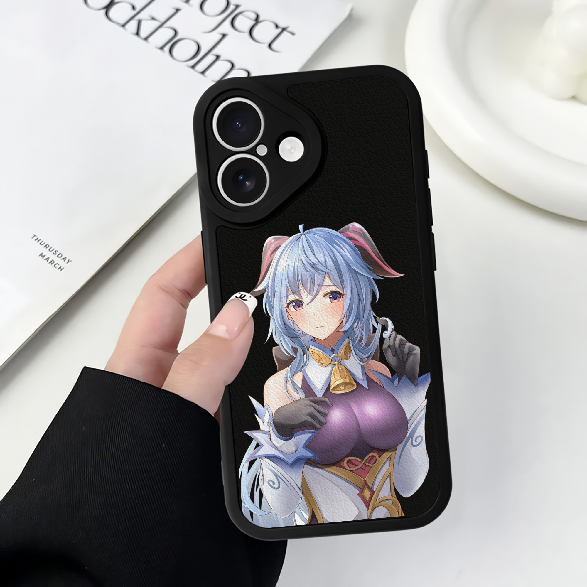げんし神 甘雨 かんう genshin Ganyu 【iPhone 16シリーズ対応】シリコンスマホケース（レザー調） 材質：シリコン